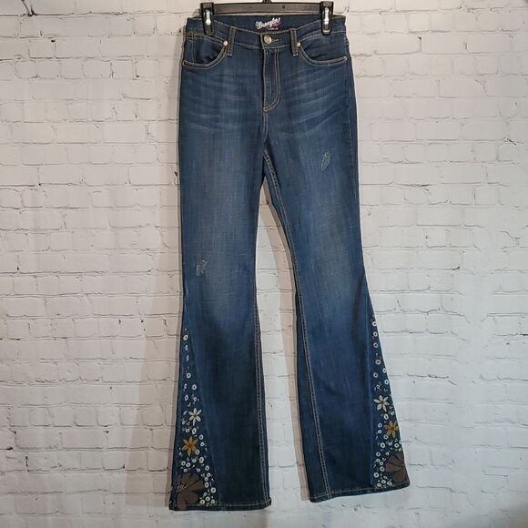 Wrangler embroidered flare leg jeans size 3 - Picture 1 of 13